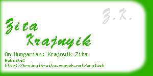 zita krajnyik business card